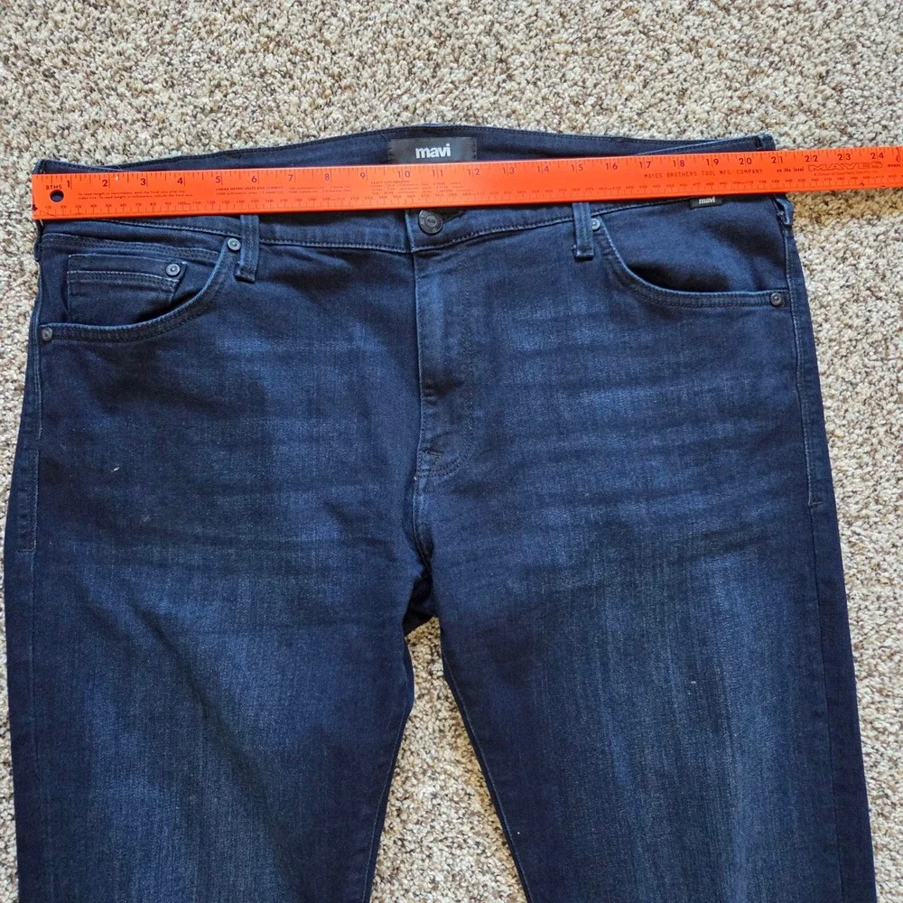 Mavi Jake Slim Leg Jeans Mens 42x29 Dark Indigo Blue Stretch Denim RN 95767